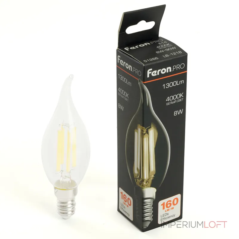 Лампа светодиодная Feron.PRO LB-1218 Свеча на ветру E14 1300LM 8W 175-265V 4000K 51266 Лампа светодиодная Feron.PRO LB-1218 Свеча на ветру E14 1300LM 8W 175-265V 4000K 51266