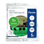 Светодиодная COB лента Feron LS630 400SMD(2110)/ 7Вт/м 12V 5000*3*1.8мм зеленый IP20 48951