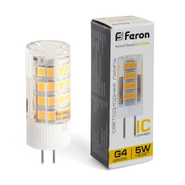 Лампа светодиодная Feron LB-432 G4 5W 175-265V 2700K 25860 Лампа светодиодная Feron LB-432 G4 5W 175-265V 2700K 25860