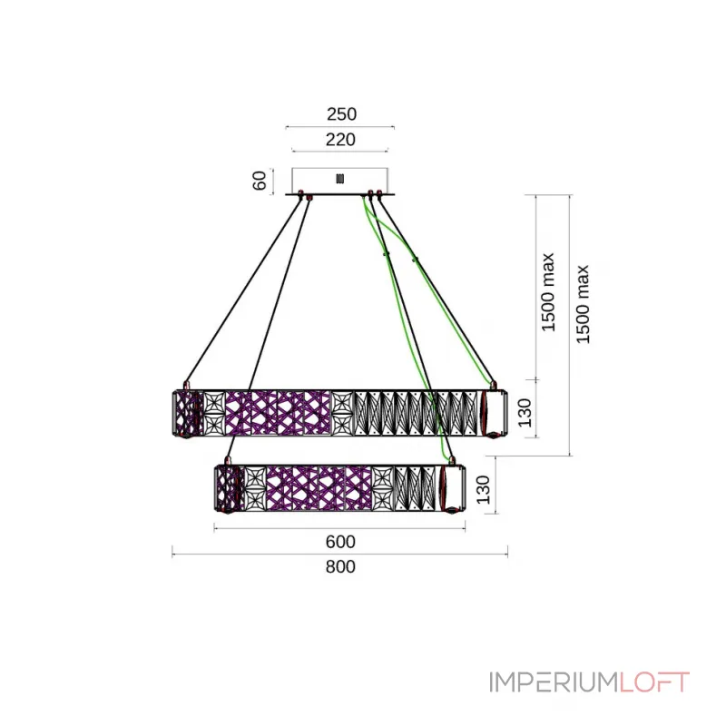 Люстра подвесная Fluorite Ravissement FL1068-14P от ImperiumLoft