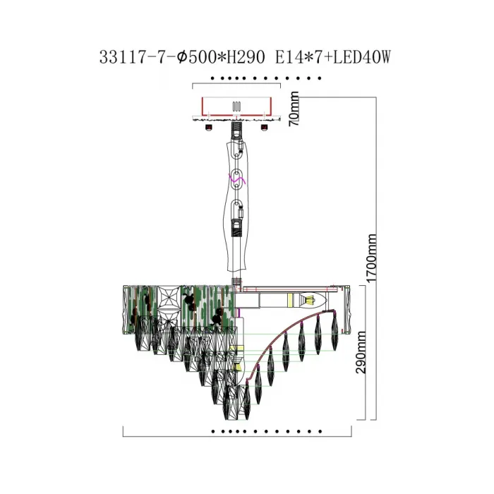 Люстра подвесная Fluorite Delight FL1058-7P от ImperiumLoft