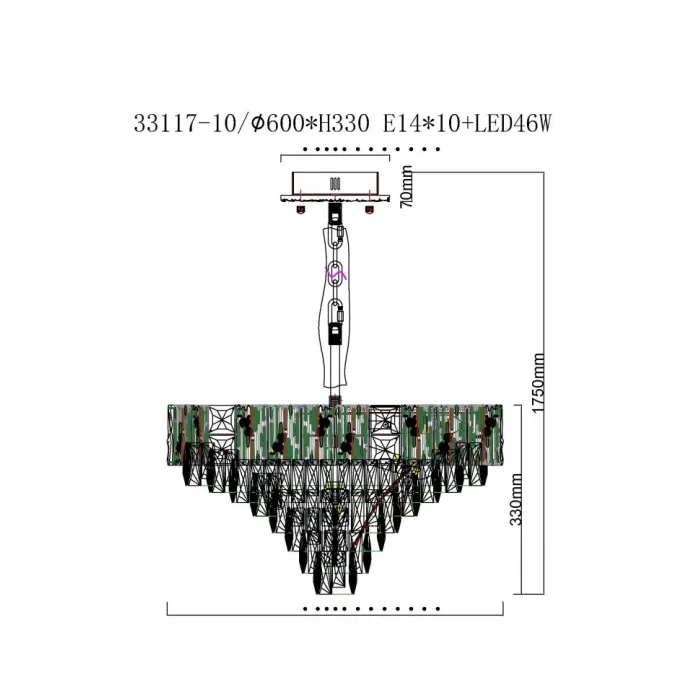 Люстра подвесная Fluorite Delight FL1088-10P от ImperiumLoft