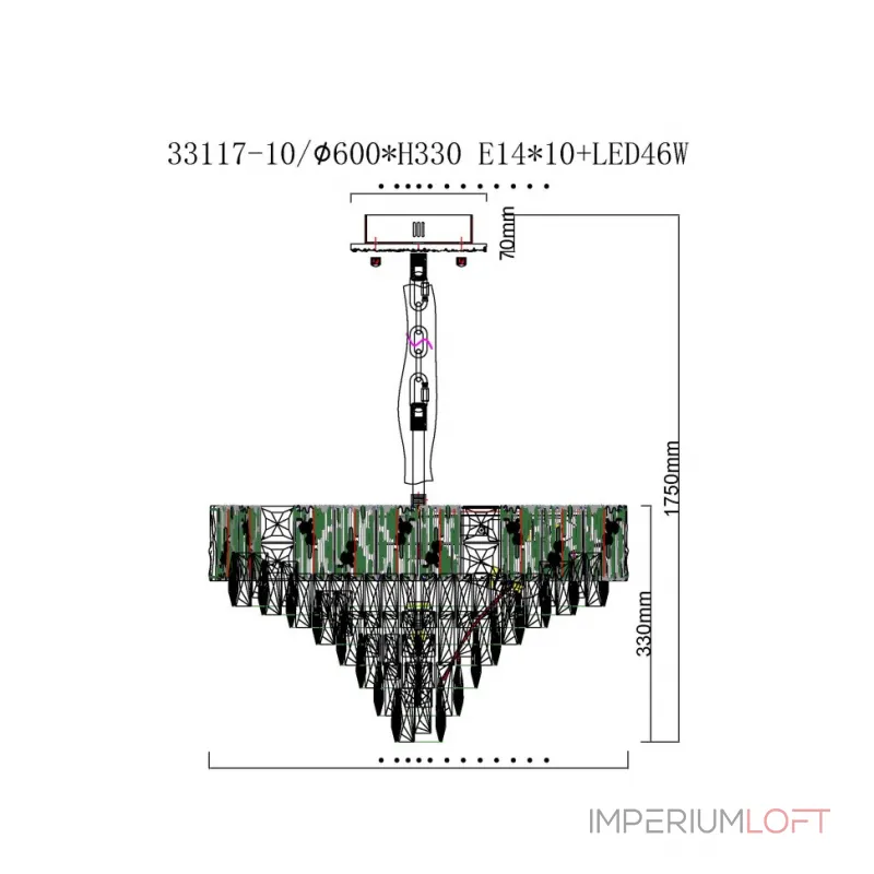 Подвесная люстра Fluorite Delight FL1088-10P