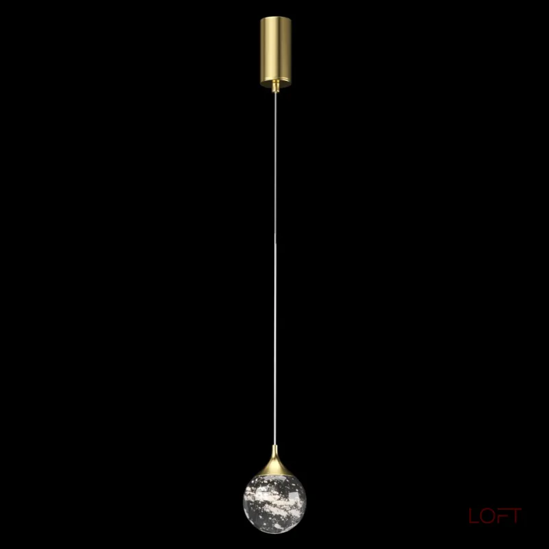 Подвесной светильник Fluorite Perfectio Brass FL1175-1PB с плафоном из горного хрусталя Подвесной светильник Fluorite Perfectio Brass FL1175-1PB с плафоном из горного хрусталя