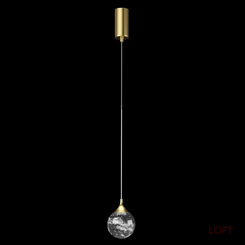 Подвесной светильник Fluorite Perfectio Brass FL1175-1PB с плафоном из горного хрусталя Подвесной светильник Fluorite Perfectio Brass FL1175-1PB с плафоном из горного хрусталя