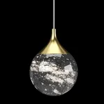 Подвесной светильник Fluorite Perfectio Brass FL1175-1PB с плафоном из горного хрусталя