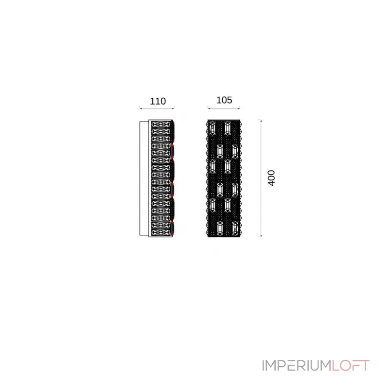 Настенный светильник (Бра) Fluorite Festo FL1051-2W от ImperiumLoft
