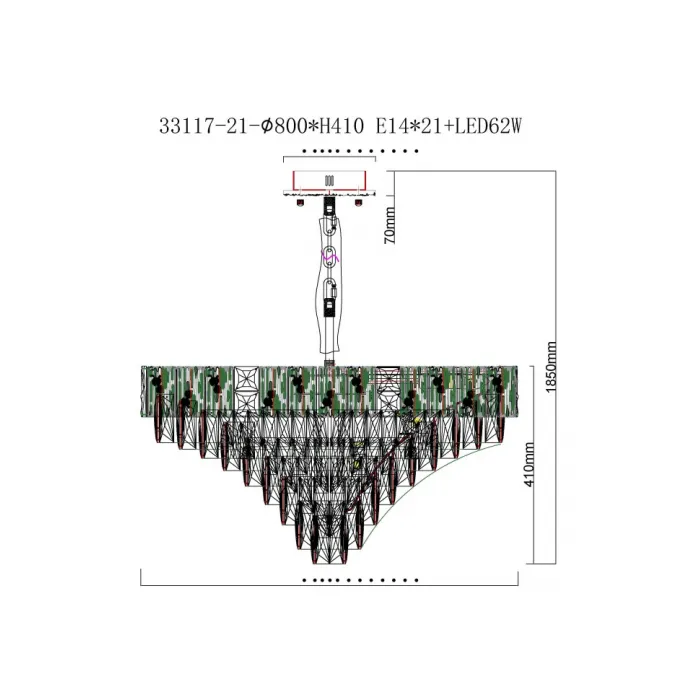 Люстра подвесная Fluorite Delight FL1088-21P от ImperiumLoft