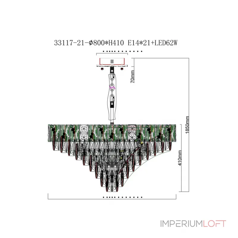Подвесная люстра Fluorite Delight FL1088-21P Подвесная люстра Fluorite Delight FL1088-21P