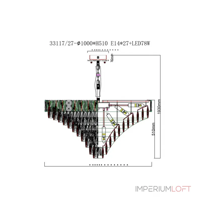 Подвесная люстра Fluorite Delight FL1088-27P