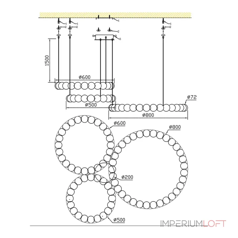 Подвесная люстра Fluorite Aurelia FL1200-30P