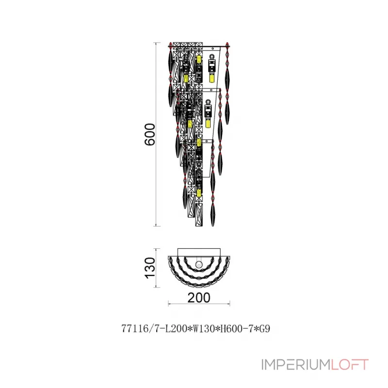Настенный светильник (Бра) Fluorite Vetto FL1054-7W от ImperiumLoft