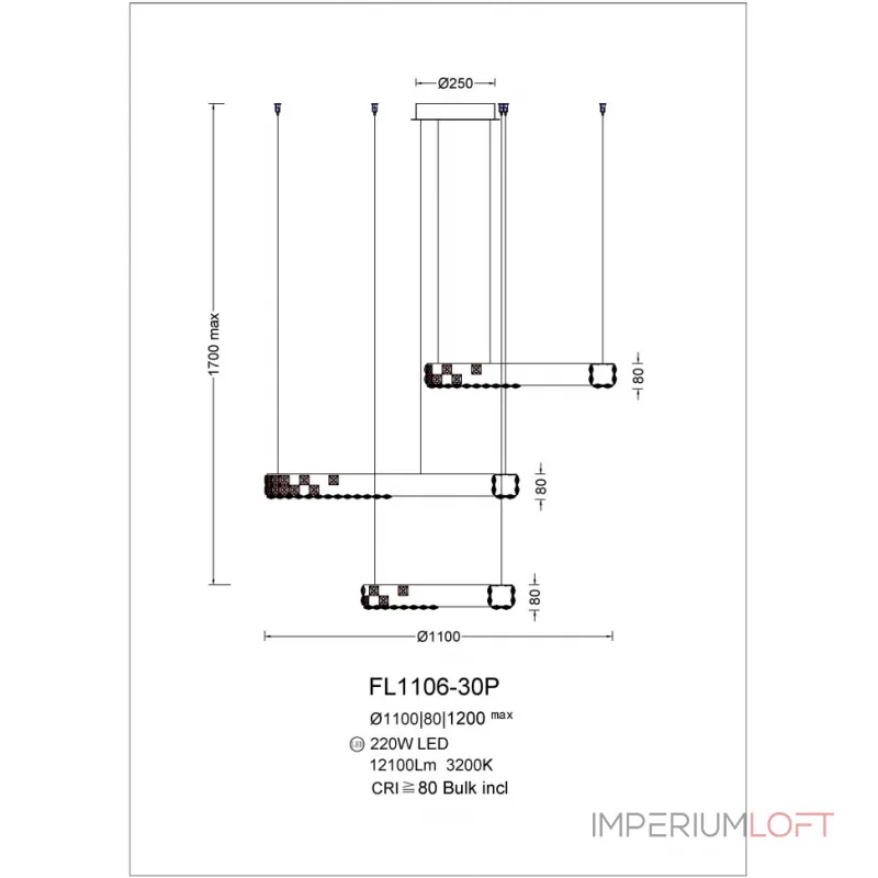 Люстра подвесная Fluorite Elegance FL1106-30P от ImperiumLoft