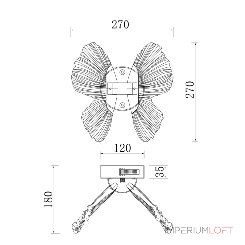 Бра Fluorite Borboleta FL1103-1W3 Бра Fluorite Borboleta FL1103-1W3