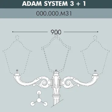 Консоль для паркового фонаря FUMAGALLI ADAM SYS 3L+1 000.000.M31.A0 Консоль для паркового фонаря FUMAGALLI ADAM SYS 3L+1 000.000.M31.A0