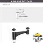 Парковый фонарь FUMAGALLI EKTOR 4000/MIDIPILAR/VIVI 1L LED-HIP V50.372.A10.LXH27