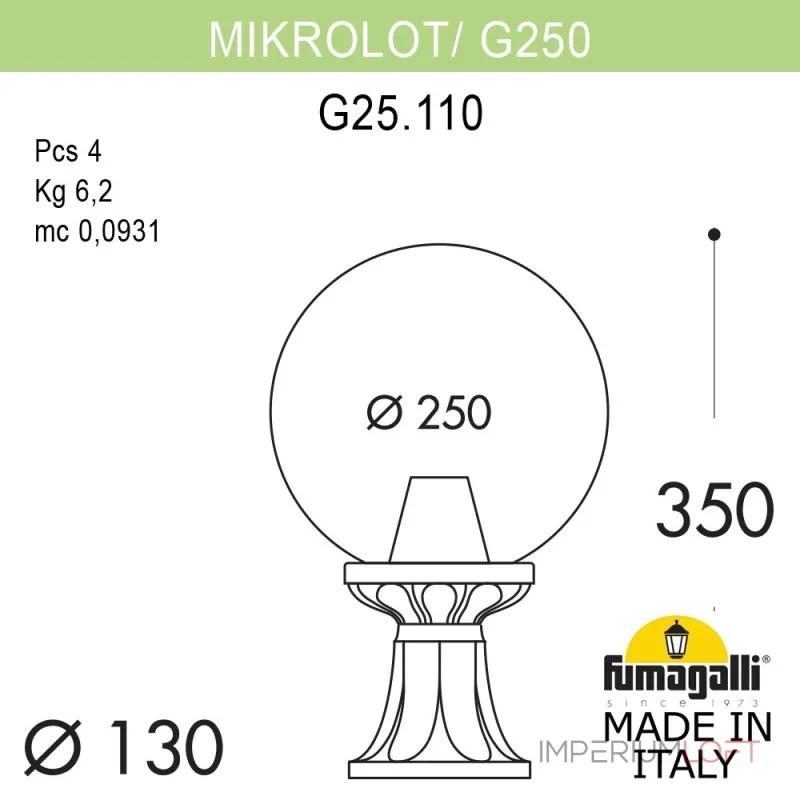 Ландшафтный фонарь FUMAGALLI MICROLOT/G250. G25.110.000.VXE27 Ландшафтный фонарь FUMAGALLI MICROLOT/G250. G25.110.000.VXE27