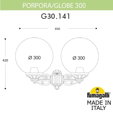 Светильник уличный настенный FUMAGALLI PORPORA/G300 G30.141.000.WXE27