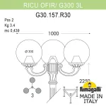 Садово-парковый фонарь FUMAGALLI RICU OFIR/G300 3L G30.157.R30.BYE27