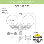 Садово-парковый фонарь FUMAGALLI RICU BISSO/G300 2L G30.157.S20.VYE27