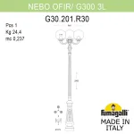 Парковый фонарь FUMAGALLI NEBO OFIR/G300 3L G30.202.R30.WYE27