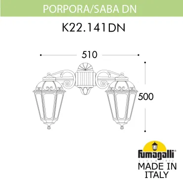 Светильник уличный настенный FUMAGALLI PORPORA/SABA DN K22.141.000.WYE27 DN