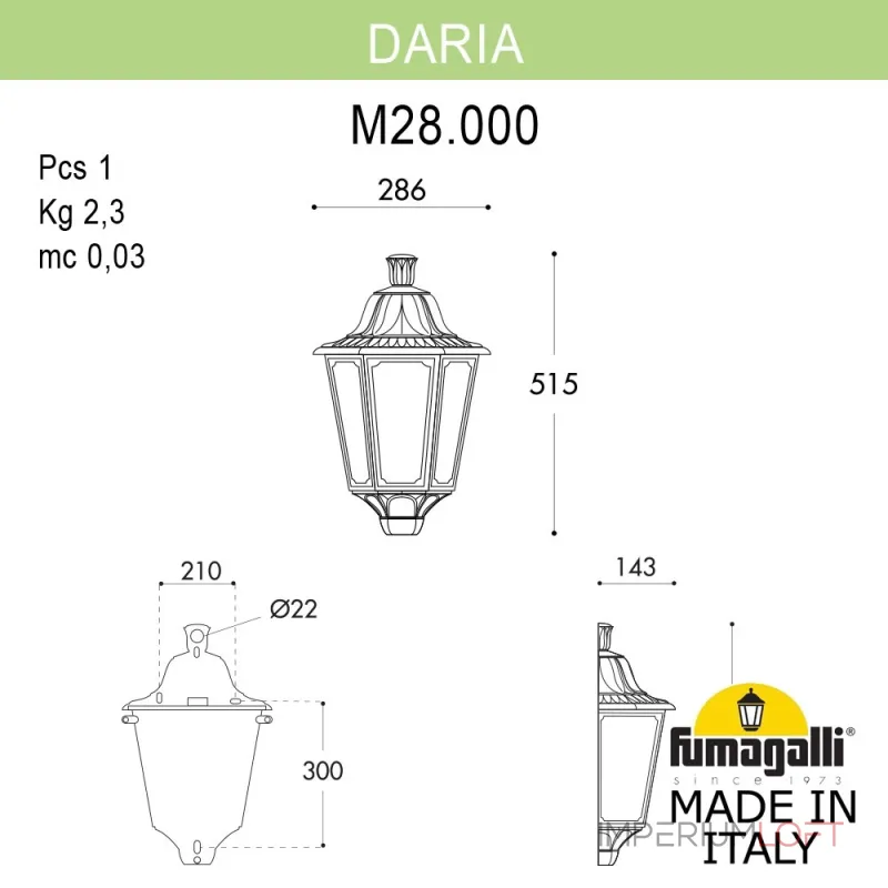 Уличное бра FUMAGALLI DARIA M28.000.000.WXE27 Уличное бра FUMAGALLI DARIA M28.000.000.WXE27