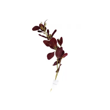 9F28558-BR Веточка эвкалипта с цветами листья бордовые 72см (24) от ImperiumLoft