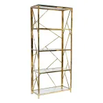 GY-SH8711GOLD Стеллаж стекло прозр/золото 80*35*180см от ImperiumLoft