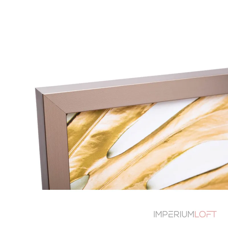 Холст 'Золотые листья монстеры-1' в багете латунь от ImperiumLoft Холст 'Золотые листья монстеры-1' в багете латунь от ImperiumLoft