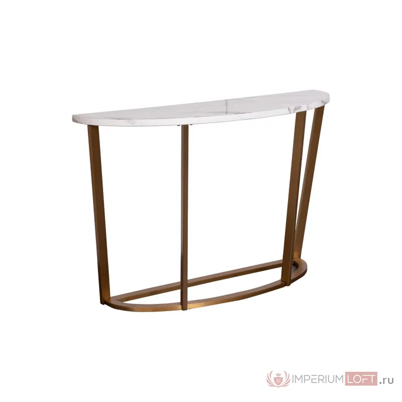 Консоль искусственный белый мрамор Pearl White/матовое золото 33FS-CST20C05-BBS от ImperiumLoft