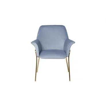 Кресло велюровое серо-голубое на металлических ножках 30C-1127-Z LBL