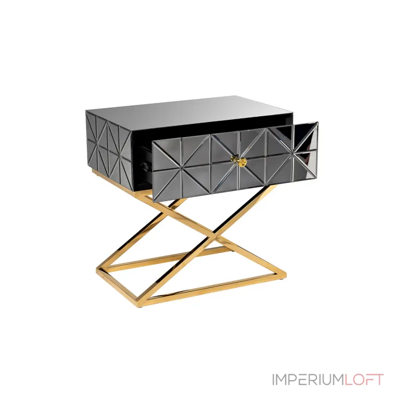 KFG090 Тумба с матовой зерк.отделкой каркас металл. 60*40*60см