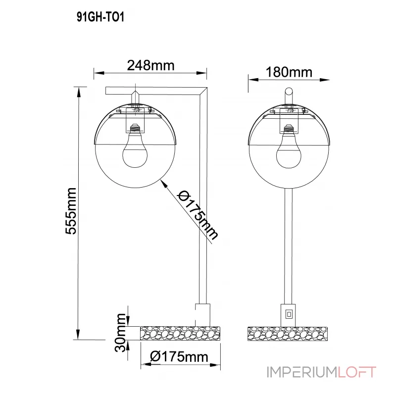 Лампа настольная с матовым плафоном, хром 91GH-T01 от ImperiumLoft Лампа настольная с матовым плафоном, хром 91GH-T01 от ImperiumLoft