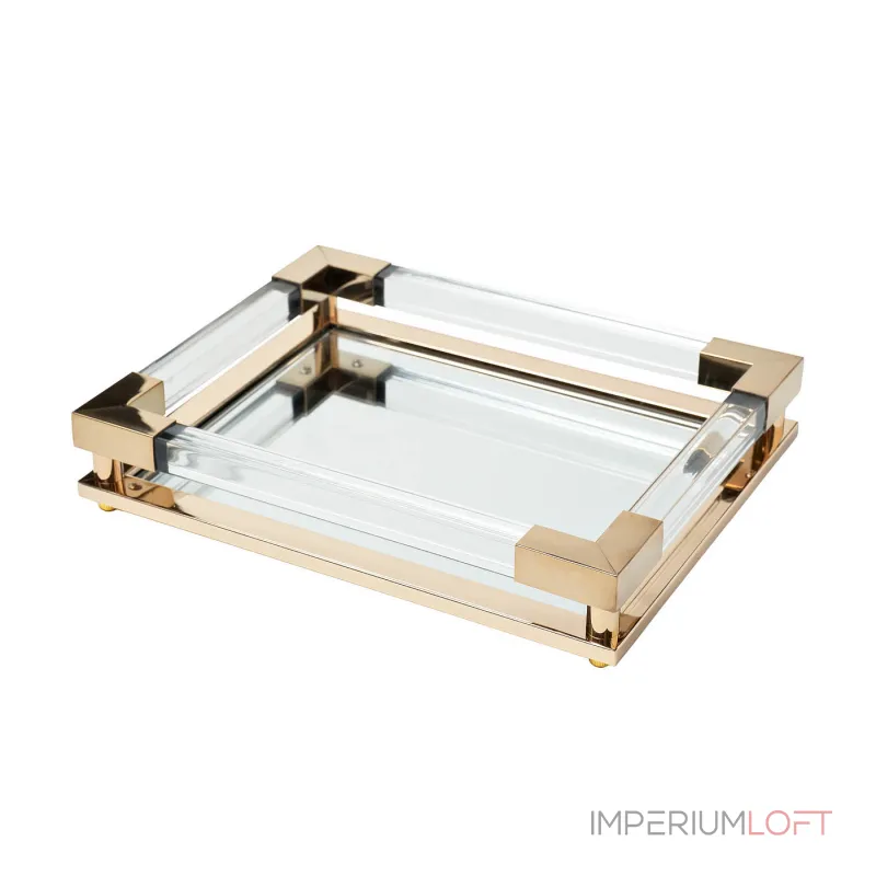 Поднос прямоугольный зеркальный/золото