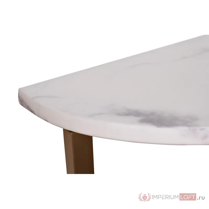 Консоль искусственный белый мрамор Pearl White/матовое золото 33FS-CST20C05-BBS от ImperiumLoft