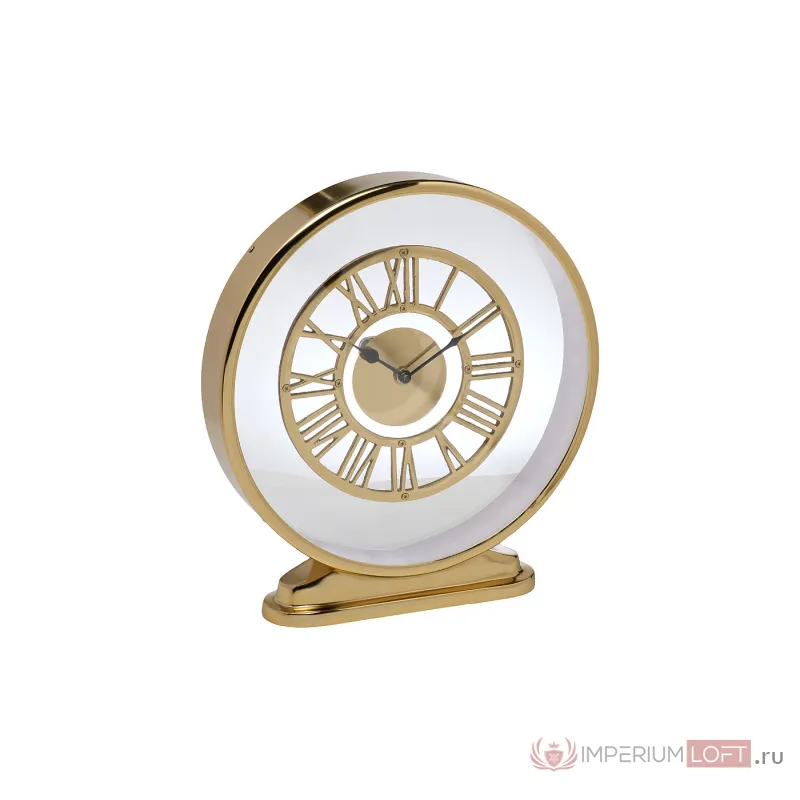 79MAL-5730-32G Часы настольные на подставке золото d30, H32см от ImperiumLoft