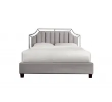 N-BD1894V GR Кровать с зеркальными вставками серая 214*172*127см