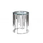 13RXET8077-SILVER Стол журнальный стекло прозр/серебро d46*55см от ImperiumLoft