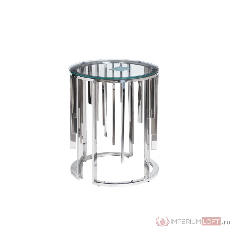 13RXET8077-SILVER Стол журнальный стекло прозр/серебро d46*55см от ImperiumLoft