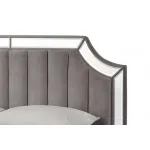 N-BD1894V GR Кровать с зеркальными вставками серая 214*172*127см от ImperiumLoft
