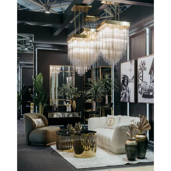 Люстра потолочная из стекла (золото) от ImperiumLoft