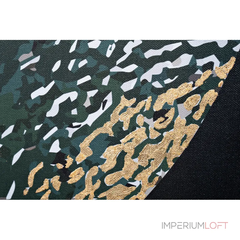 Холст 'Золотые листья-1' в багете латунь от ImperiumLoft