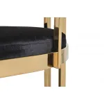 GY-B8216GOLD-BL Стул барный, велюр черный/золото 49*55*85см