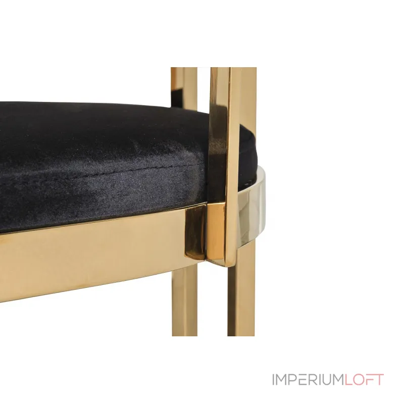 GY-B8216GOLD-BL Стул барный, велюр черный/золото 49*55*85см