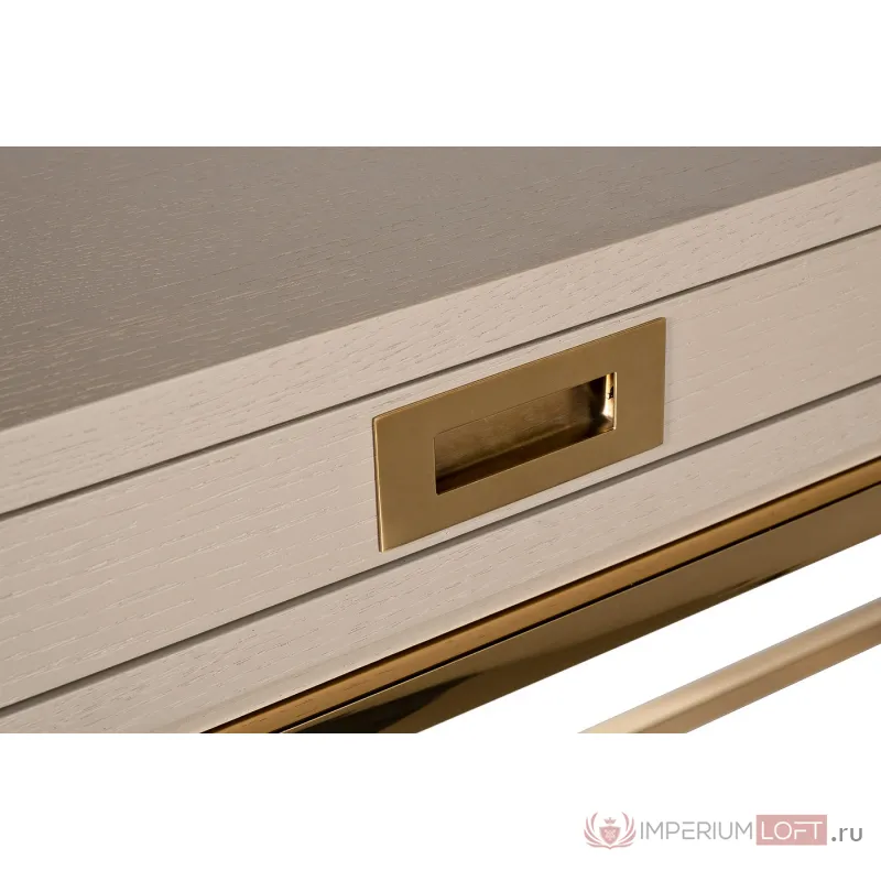 46AS-D4084-TP Стол письменный светлый шпон/золото 130*50*78см от ImperiumLoft