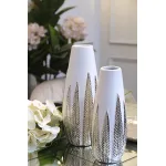 Ваза белая с декором 18H2840S-19 от ImperiumLoft