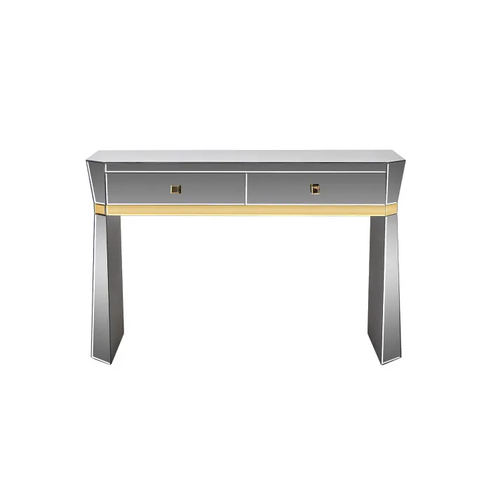 KFG125 Консоль 2 ящика с золотистой отделкой 120*42*79см от ImperiumLoft
