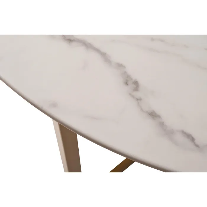 33FS-DT3022-BBS Стол обеденный круглый Pearl White d110*76см от ImperiumLoft