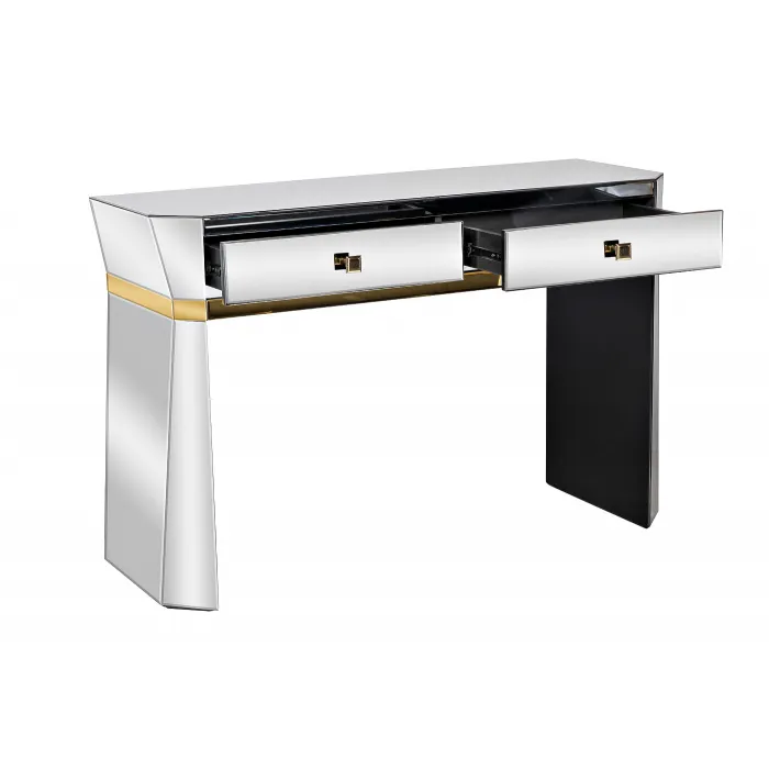 KFG125 Консоль 2 ящика с золотистой отделкой 120*42*79см от ImperiumLoft